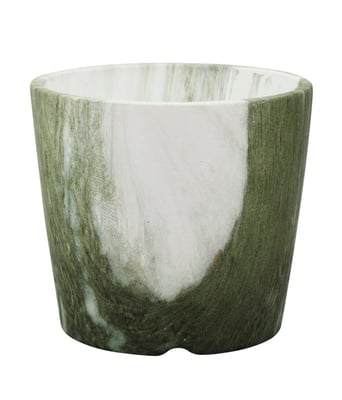 Home Variedades  Vaso Porcelana Verde Estilo Mármore   2