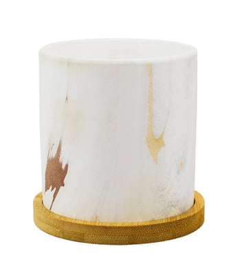 Home Variedades Vaso Porcelana Com Base De Bambu 1 Home Variedades Vaso Porcelana Com Base De Bambu 1