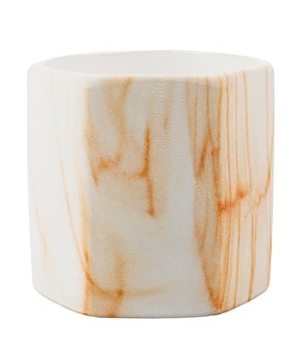 Home Variedades  Vaso Porcelana Hexagonal Detalhes Laranja   2