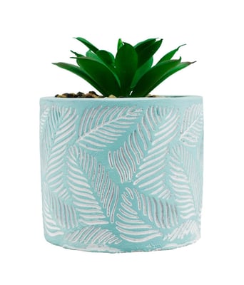 Home Variedades Vaso Cimento Azul Planta Artificial 2 Home Variedades Vaso Cimento Azul Planta Artificial 2