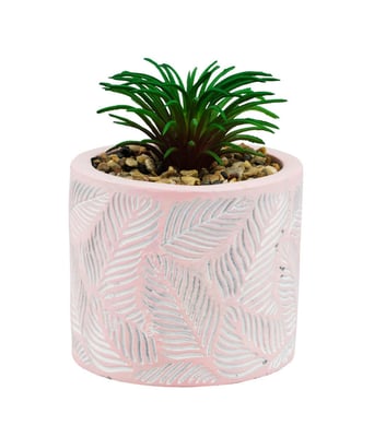 Home Variedades  Vaso Cimento Rosa Planta Artificial 9x7x7cm  2