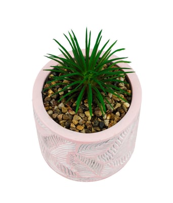 Home Variedades  Vaso Cimento Rosa Planta Artificial 9x7x7cm  3