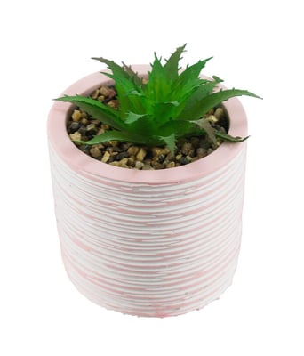 Home Variedades  Vaso Cimento Rosa Planta Artificial   2