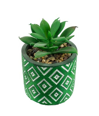 Home Variedades Vaso Verde Cimento Planta Artificial 2 Home Variedades Vaso Verde Cimento Planta Artificial 2
