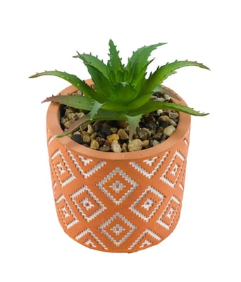 Home Variedades Vaso Barro Cimento Planta Artificial 2 Home Variedades Vaso Barro Cimento Planta Artificial 2