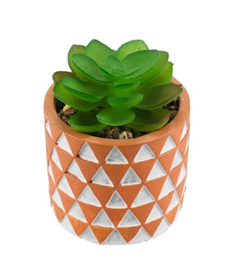 Home Variedades Vaso Barro Cimento Planta Artificial 2 Home Variedades Vaso Barro Cimento Planta Artificial 2