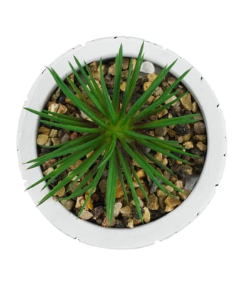 Home Variedades Vaso Branco Cimento Planta Artificial 3 Home Variedades Vaso Branco Cimento Planta Artificial 3