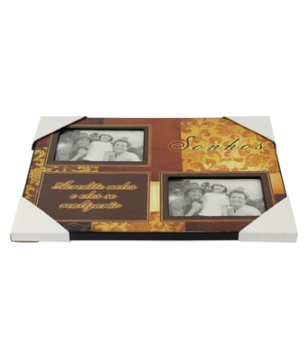 Home Variedades  Porta Retrato Madeira 2 Fotos 15x10cm  4