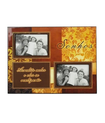 Home Variedades  Porta Retrato Madeira 2 Fotos 15x10cm  1