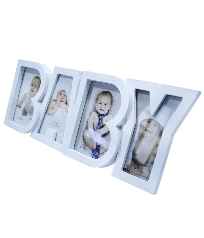 Multi Porta Retrato Baby Branco 4 Fotos 10X15cm - Porta Retrato