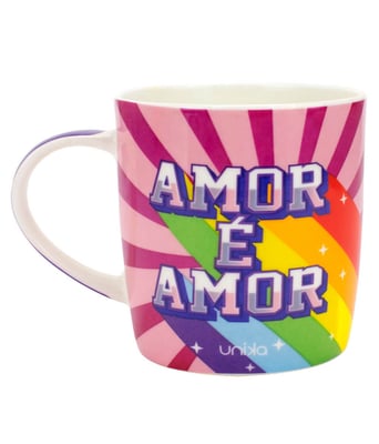 Home Variedades   Caneca Cerâmica Arco-Íris Amor É Amor 390ml  1