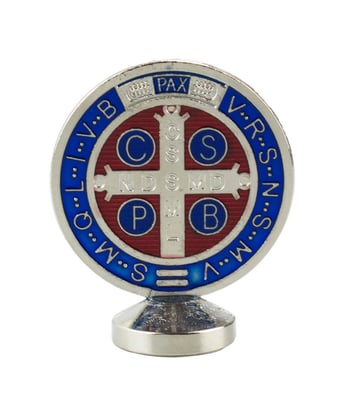 Home Variedades  Medalhão São Bento Prateado Azul  2