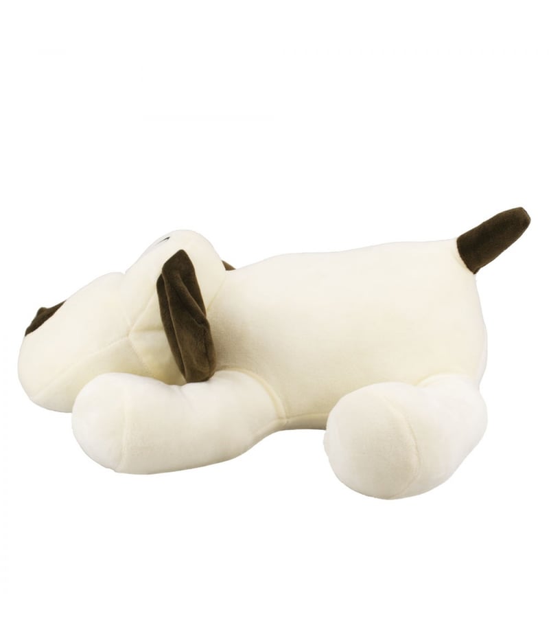 Cachorro Branco Deitado 35cm - Pelúcia