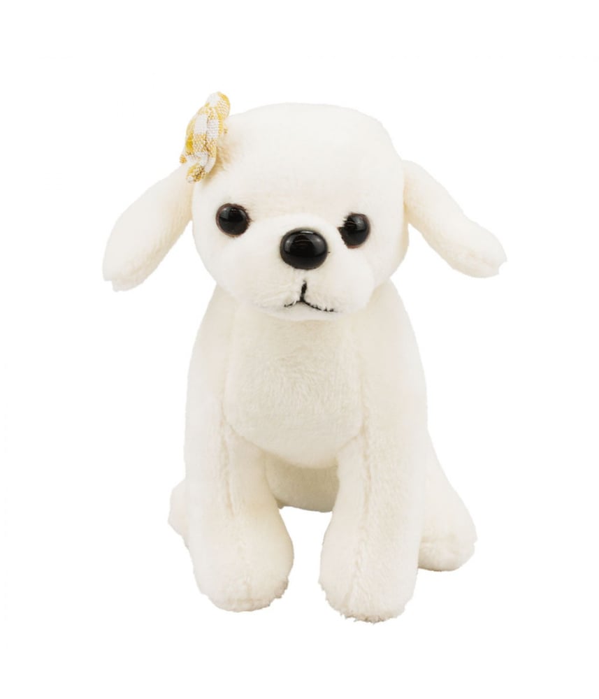 Chaveiro Cachorro Branco Com Laço 11cm - Pelúcia