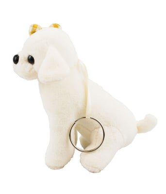 Home Variedades  Chaveiro Cachorro Branco Com Laço-Pelúcia  4