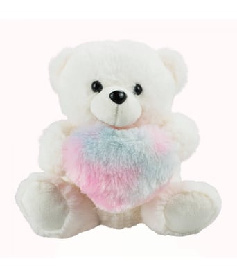 Home Variedades  Urso Branco Coração 19cm - Pelúcia  1