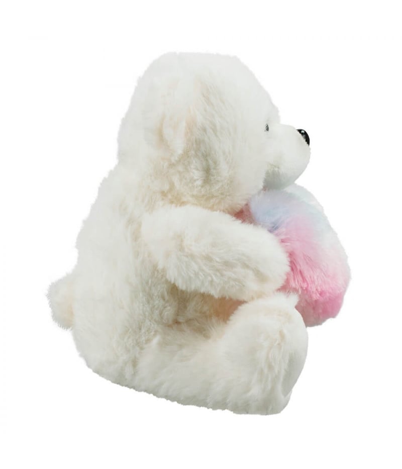 Urso Branco Coração 19cm - Pelúcia