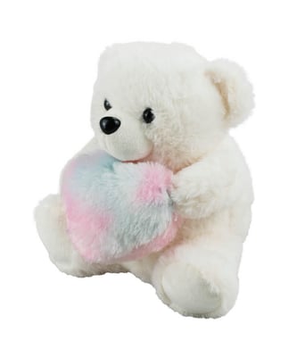Home Variedades  Urso Branco Coração 19cm - Pelúcia  4