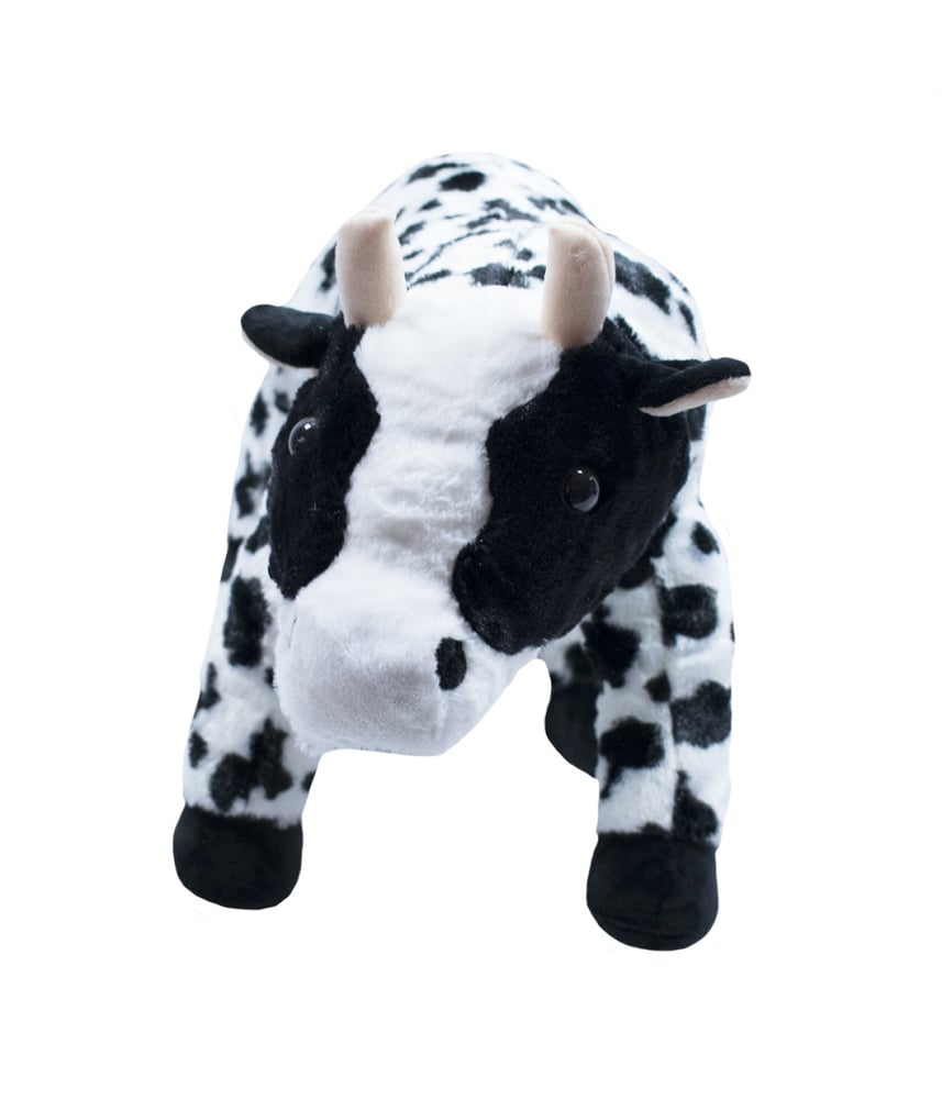 Vaca Sentada Manchas Pretas 40cm - Pelúcia