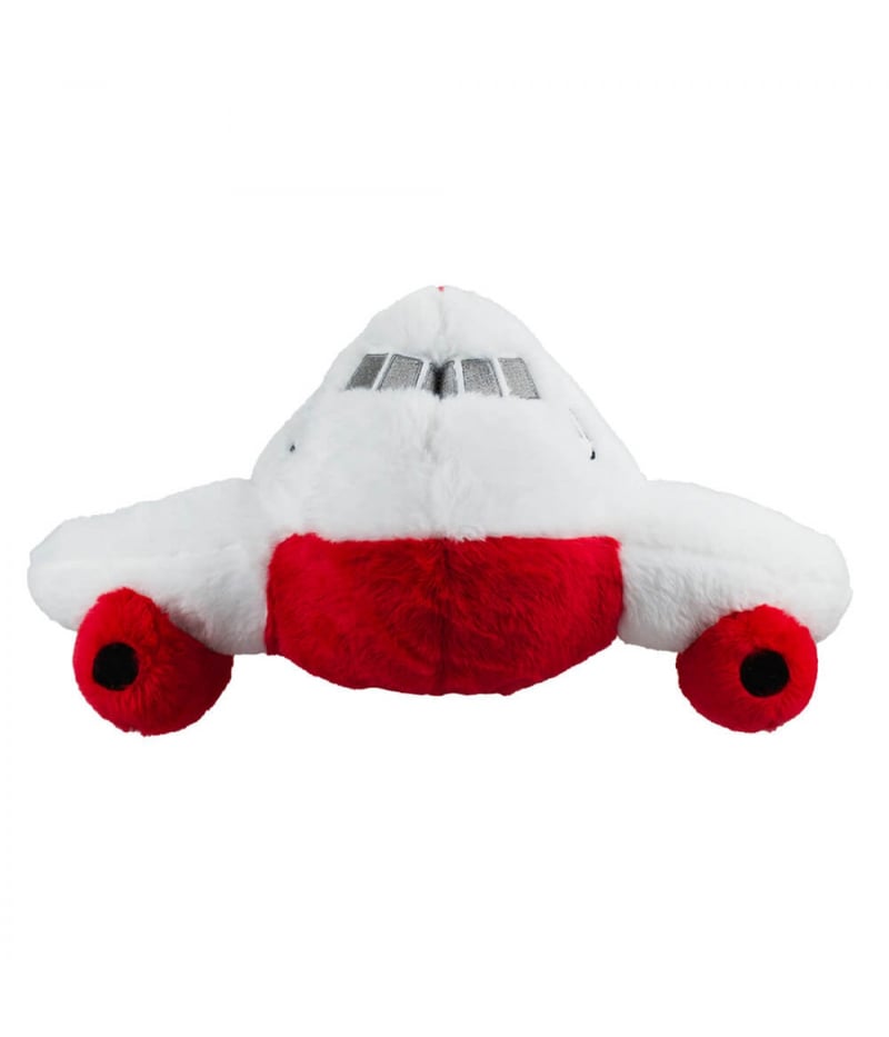 Avião Branco Vermelho 28cm - Pelúcia