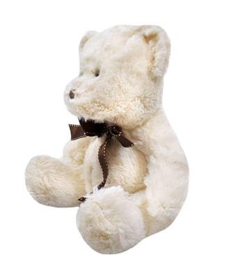 Home Variedades  Urso Branco Laço 25cm - Pelúcia  2