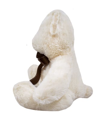 Home Variedades  Urso Branco Laço 25cm - Pelúcia  3