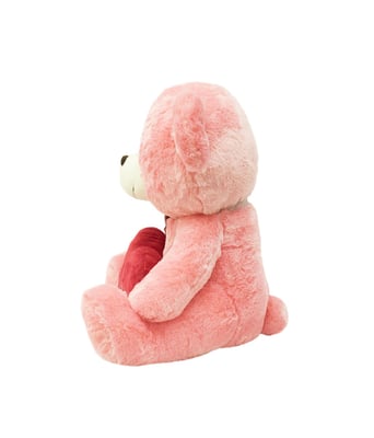 Home Variedades  Urso Rosa Com Laço Coração Te Amo 45cm  2