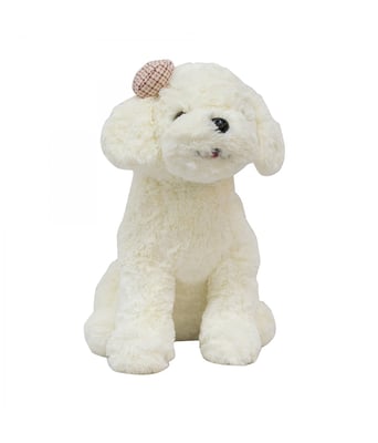 Home Variedades Cachorro Branco Sentado Laço 28cm - Pelúcia 1 Home Variedades Cachorro Branco Sentado Laço 28cm - Pelúcia 1