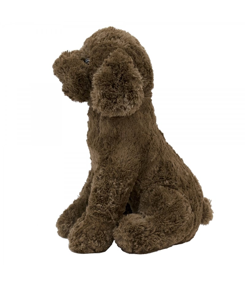 Cachorro Marrom Sentado Laço 36cm - Pelúcia