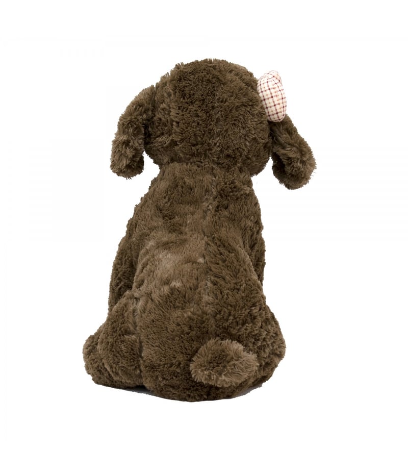 Cachorro Marrom Sentado Laço 36cm - Pelúcia