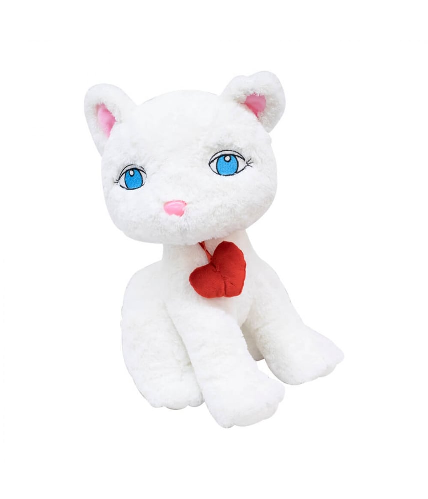 Gato Branco Com Coração 38cm - Pelúcia