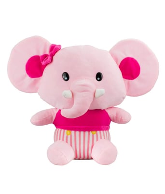 Home Variedades  Elefante Rosa Orelhudo Sentado 34cm - Pelúcia  1