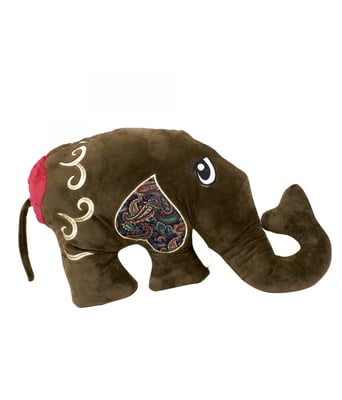 Home Variedades  Almofada Elefante Marrom 54cm - Pelúcia  2