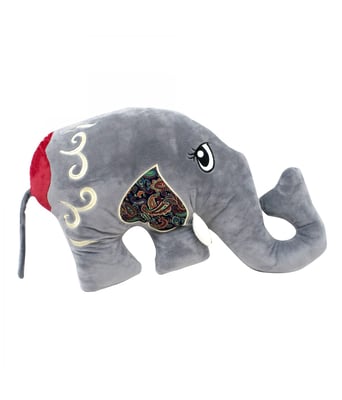 Home Variedades Almofada Elefante Cinza 54cm - Pelúcia 2 Home Variedades Almofada Elefante Cinza 54cm - Pelúcia 2