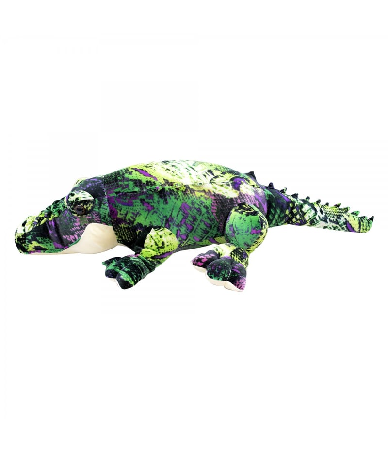 Crocodilo Multi Tons De Verde Deitado 81cm - Pelúcia
