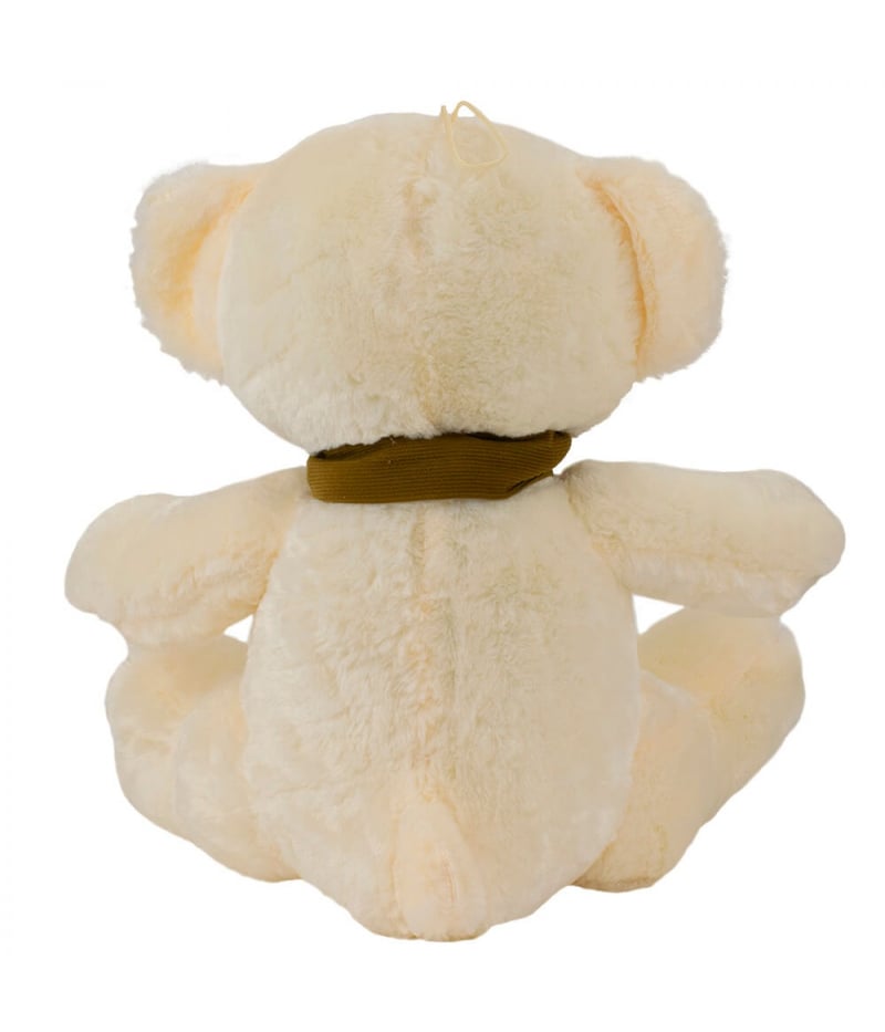 Urso Branco Sentado Cachecol 25cm - Pelúcia