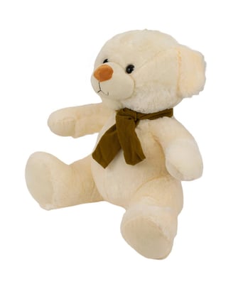 Home Variedades  Urso Branco Sentado Cachecol 31cm - Pelúcia  4