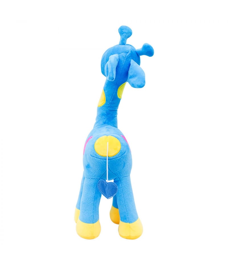 Girafa Azul Com Pintas Coloridas 45cm - Pelúcia