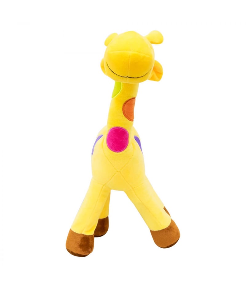 Girafa Amarela Com Pintas Coloridas 45cm - Pelúcia