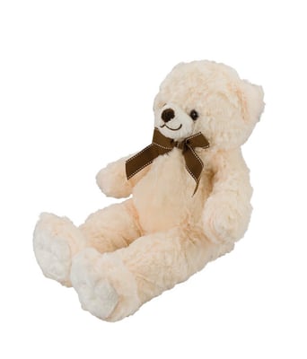 Home Variedades Urso Creme Laço Marrom 44cm - Pelúcia 4 Home Variedades Urso Creme Laço Marrom 44cm - Pelúcia 4