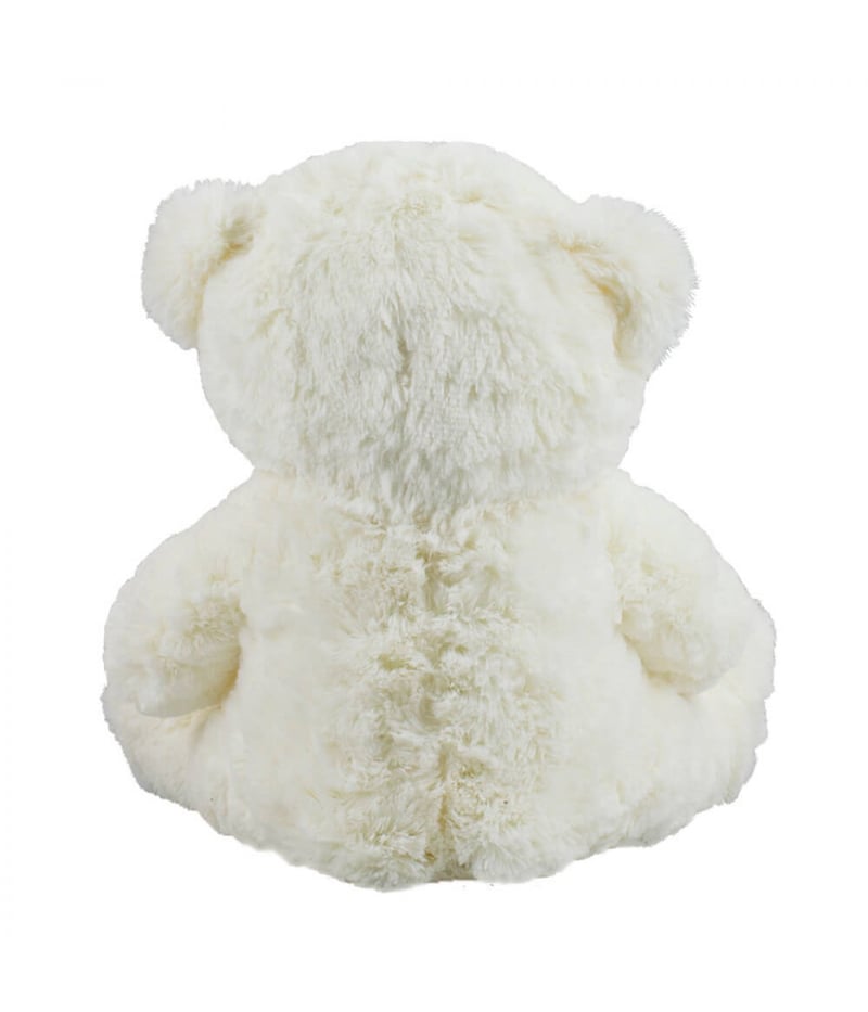 Urso Branco Sentado Laço 29cm - Pelúcia