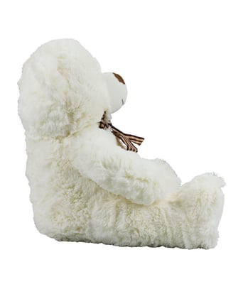 Home Variedades  Urso Branco Sentado Laço 24cm - Pelúcia  2