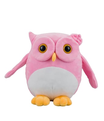 Home Variedades  Coruja Rosa Patas Amarelas 18cm - Pelúcia  1