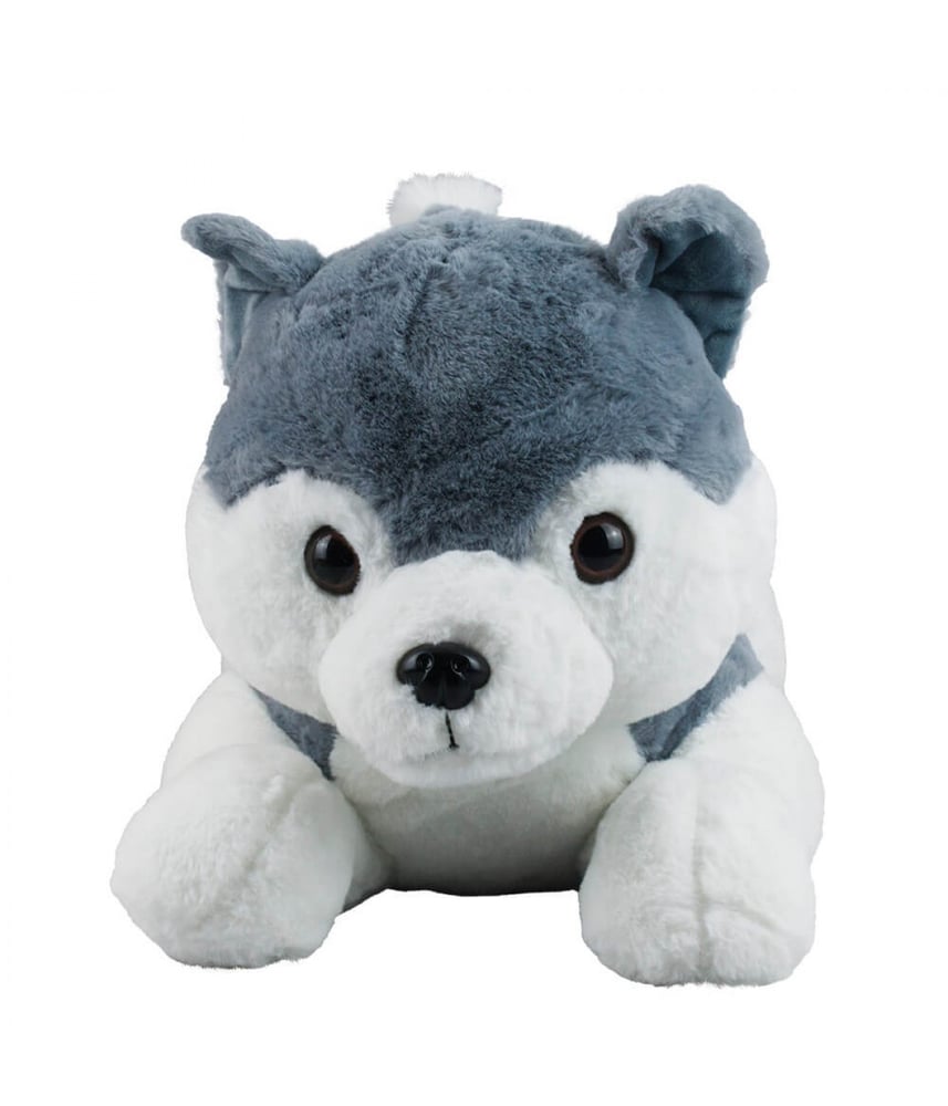 Cachorro Husky Deitado 33cm - Pelúcia