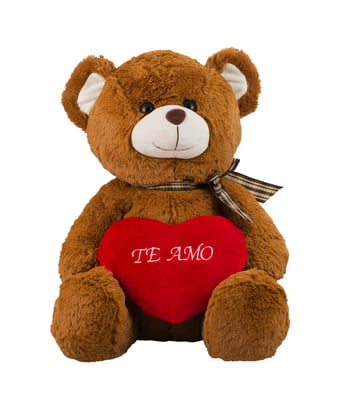 Home Variedades  Urso Marrom Claro Coração "Te Amo"   1