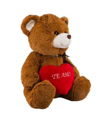 Home Variedades  Urso Marrom Claro Coração "Te Amo"   4