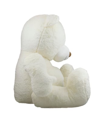 VariedadesPoa  Urso Branco Sentado Sorriso 73cm - Pelúcia  2