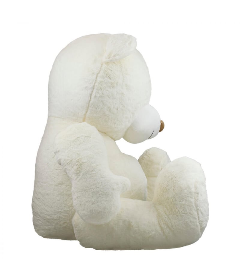 Urso Branco Sentado Sorriso 73cm - Pelúcia