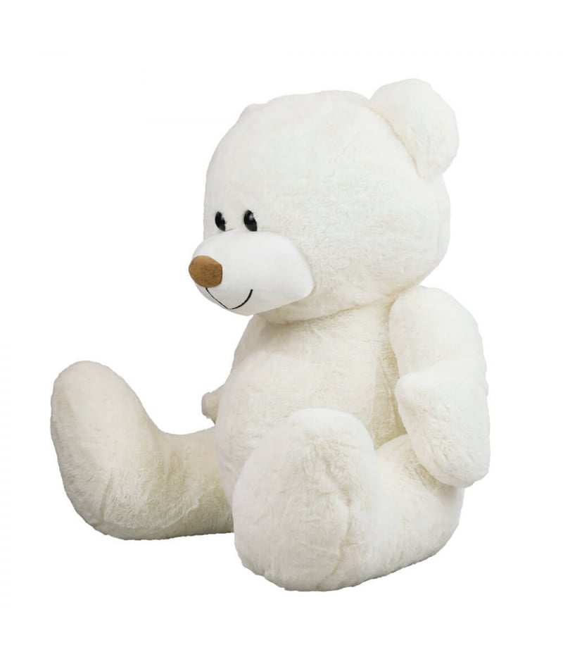 Urso Branco Sentado Sorriso 57cm - Pelúcia
