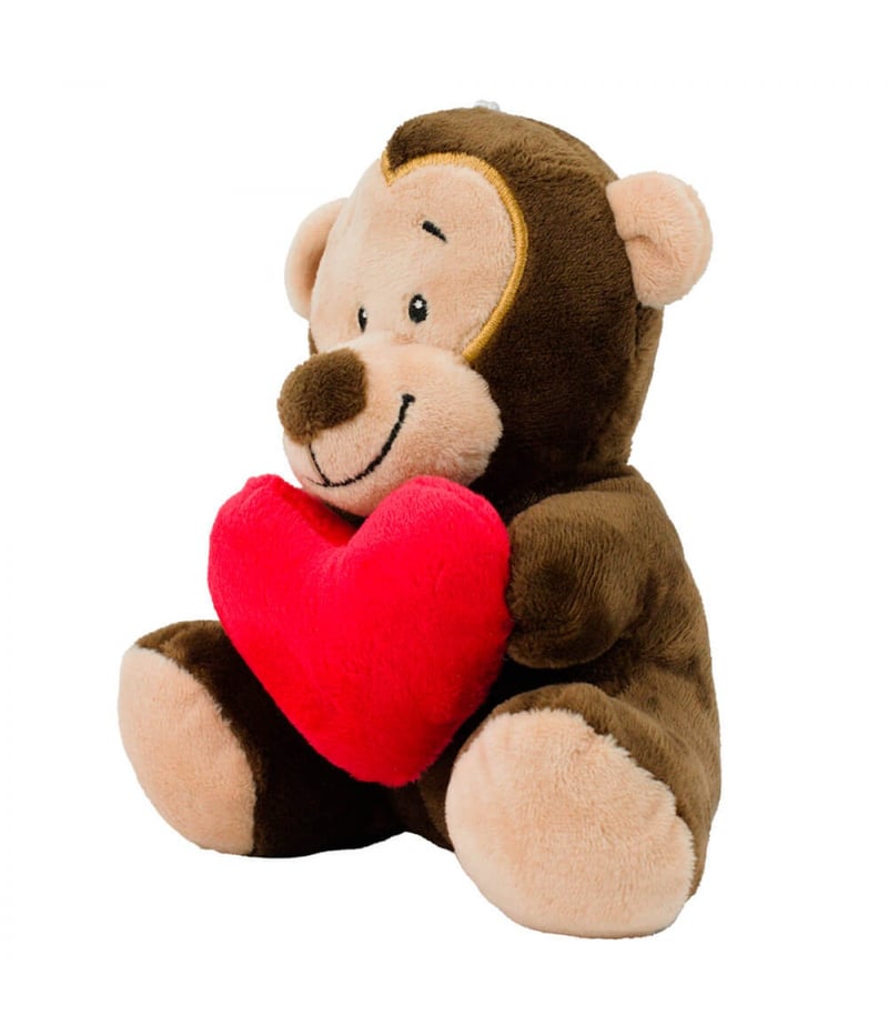 Chaveiro Macaco Coração 16cm - Pelúcia